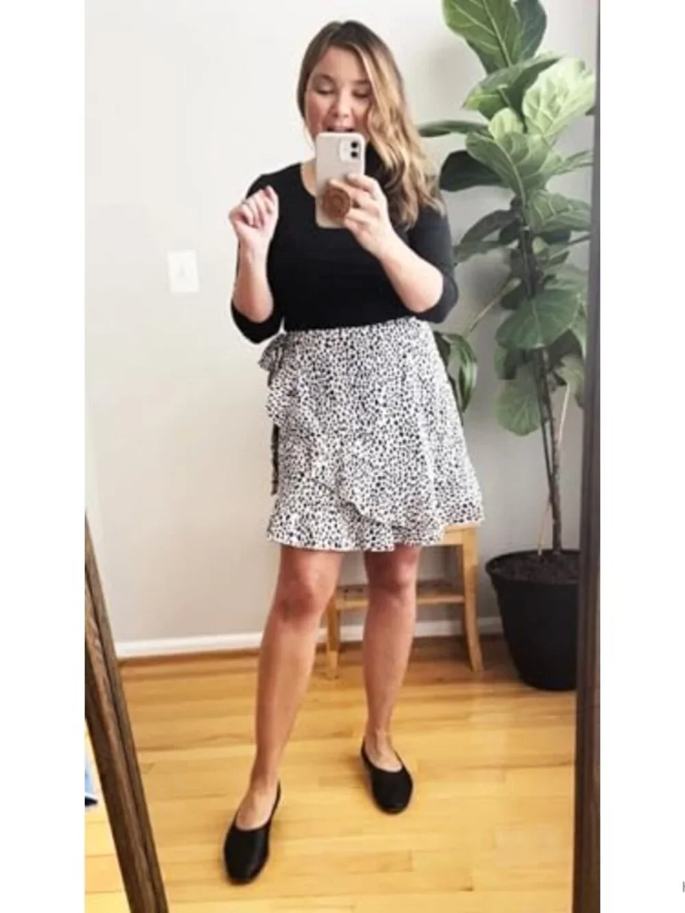 Women's Floral Wrap Mini Skirt High Waist Ruffle Hem Polyester Summer